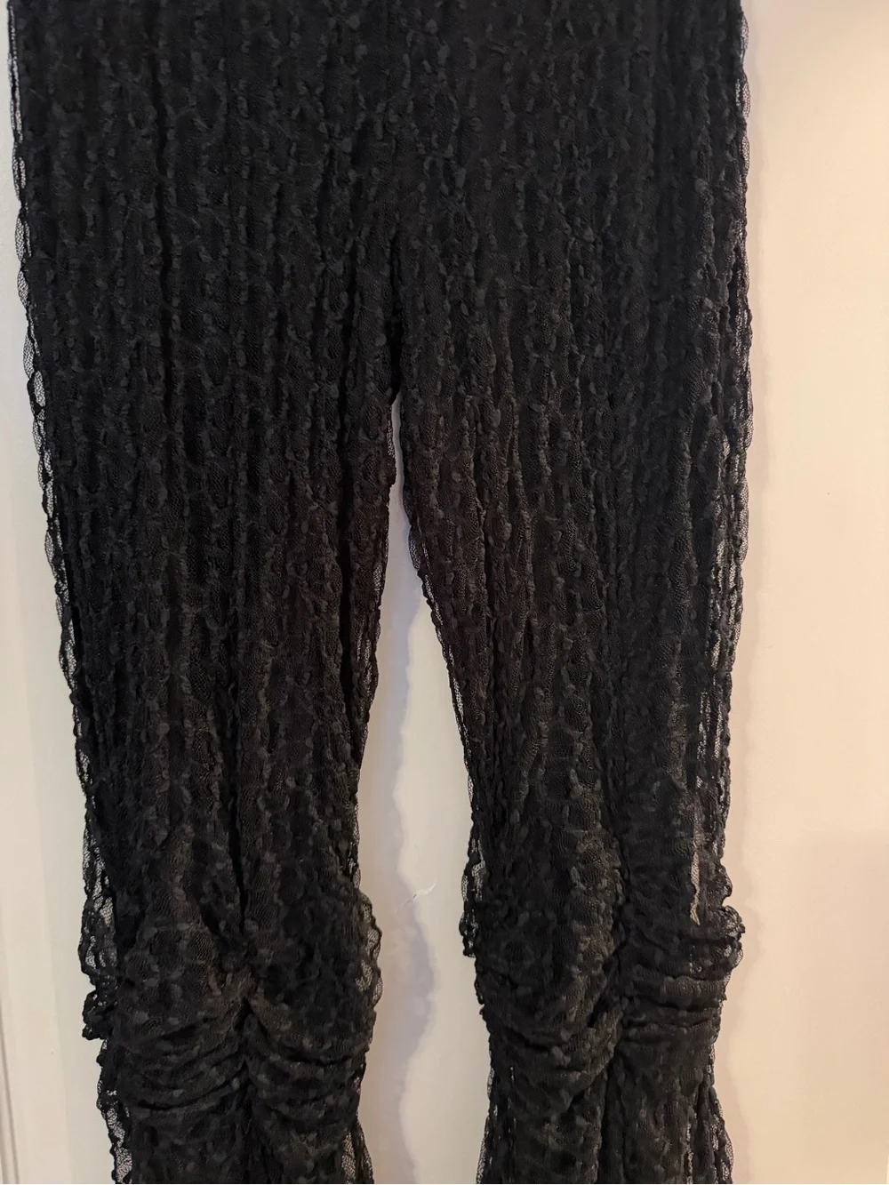 Free People Georgina Mesh Flared Pants Black Size small